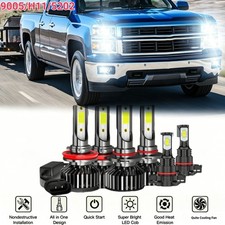 6x 9005 H11 5202 Led High Low Fog Bulbs For Chevy Silverado 1500 07-15 6x 9005 H11 5202 Led High Low Fog Bulbs For Chevy Silverado 1500 07-15