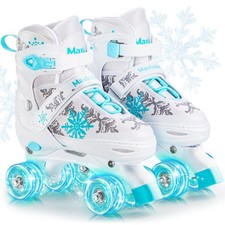Snowflake Roller Skates for Girls,4 Size Adjustable Kids Roller Skates with A...