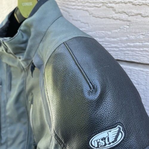 ROLAND SANDS MOTO JACKET, SENTINEL LEATHER PADS, DARK GREEN EXCELLENT, SMALL S - Foto 9 di 24