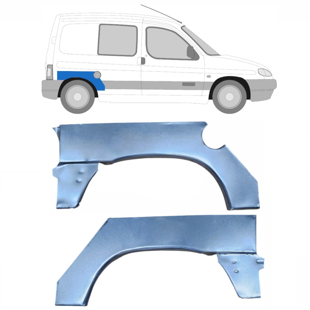 Rear wing repair panel for Citroen Berlingo 1996-2008 / Left+Right / Set