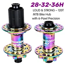MTB Bicycle Hub 6 Pawls 120T HG XD MS Freehub 8–12 Speed 28/32/36H Disc Brake