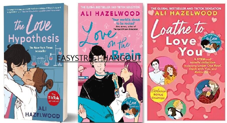 Ali Hazelwood 3 BOOK SET : The Love Hypothesis + Love on the Brain + LOATHE  TO