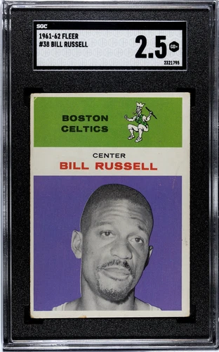 1961-62 Fleer #38 Bill Russell SGC 2.5 GD+ Celtics HOF Legend Vintage