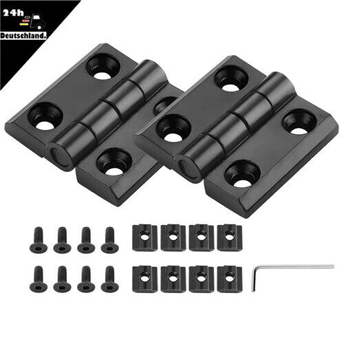 2x Scharnier Klappscharnier Schwerlastscharnier Drehband 30 Serie M6 Aluprofil - Bild 1 von 12