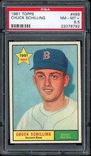 1961 Topps Baseball #499 Chuck Schilling PSA 8.5
