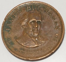 Bronze Medal of Little know President James Buchanan w/portait & Bio 