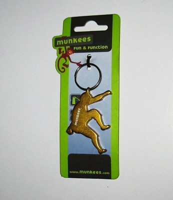 Munkees Fun & Function Keychain Gold / Yellow Free Climber Bottle Opener 3493