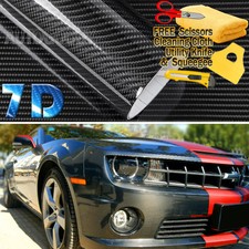 7d Premium Super Gloss Black Carbon Fiber Vinyl Wrap Bubble Free Air Release 6d