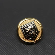London Badge & Button Co Blazer Button Scot Lion Black Enamel Gilt Large 21mm