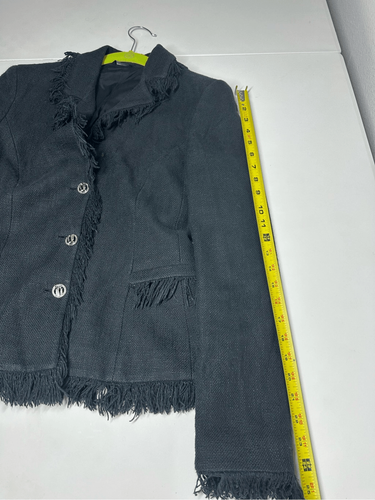 Blazer VERSACE CLASSIC Negro Borde de Flecos Algodón Talla 44 IT/8 EE. UU. Ver Descripción - Imagen 10 de 16