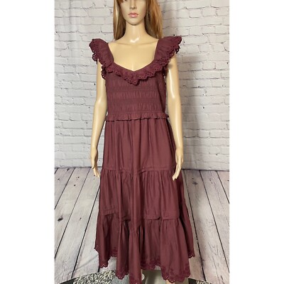 NWT New $148 Madewell Lucie Embroidered Cotton Midi Dress Size 14 | eBay