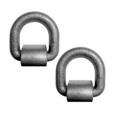 2 Pack Heavy Duty 1" Weld On D Ring Forged Steel Flatbed Trailer Truck 45000 Lbs