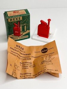 HEXE Needle Threader Small Plastic Sewing Accessory w/ Orig Box Vintage