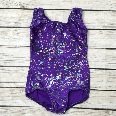Bal Togs Girls Size 2/4 Purple Metallic Sparkle Leotard For Ballet or