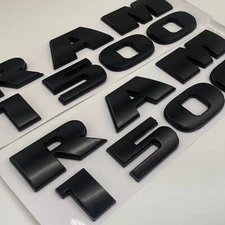 2X Front Door Side Emblem Letter Badge Replacement Fits for RAM 1500 Matte Black