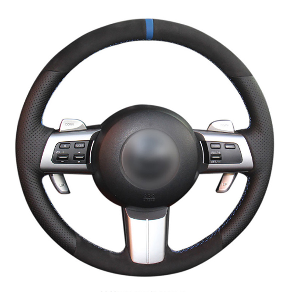 DIY Customized Alcantara Steering Wheel Stitch on Wrap Cover For Mazda