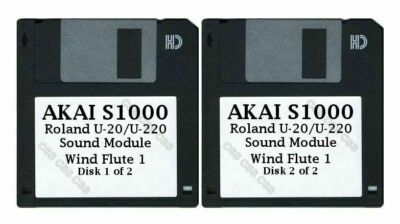 Akai S1000 Floppy Disks Roland U-20/U-220 Sound Module Wind Flute 1