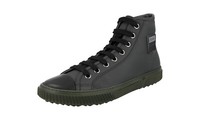 Prada Nylon Leather Stratus High-Top Sneaker 4T3218 Anthrazit Grau - 9 43