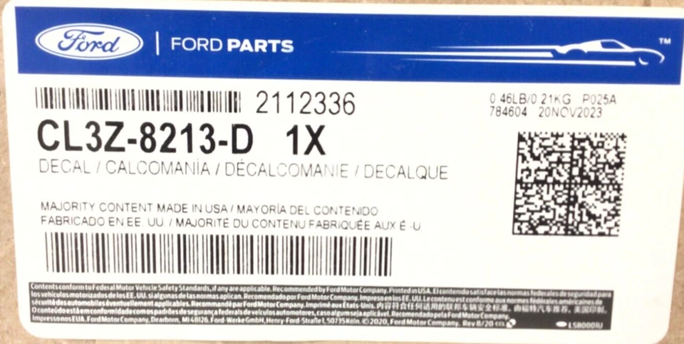 04-09 Ford parrilla puerta trasera Ranger F150 Expedition delantero 9" azul emblema ovalado OEM Foto 3 de 4