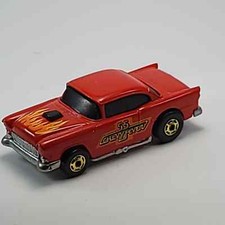 Hot Wheels Diecast '55 Chevy Flames Gold Rims Rare Mint w/Card