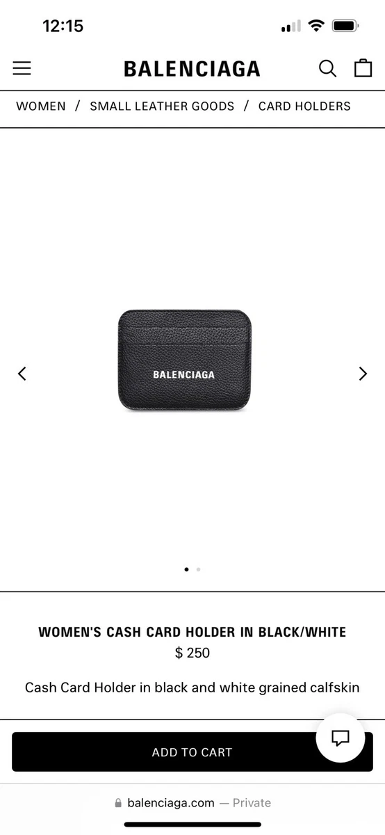 UNISEX BALENCIAGA CASH CARD HOLDER IN BLACK/WHITE | eBay