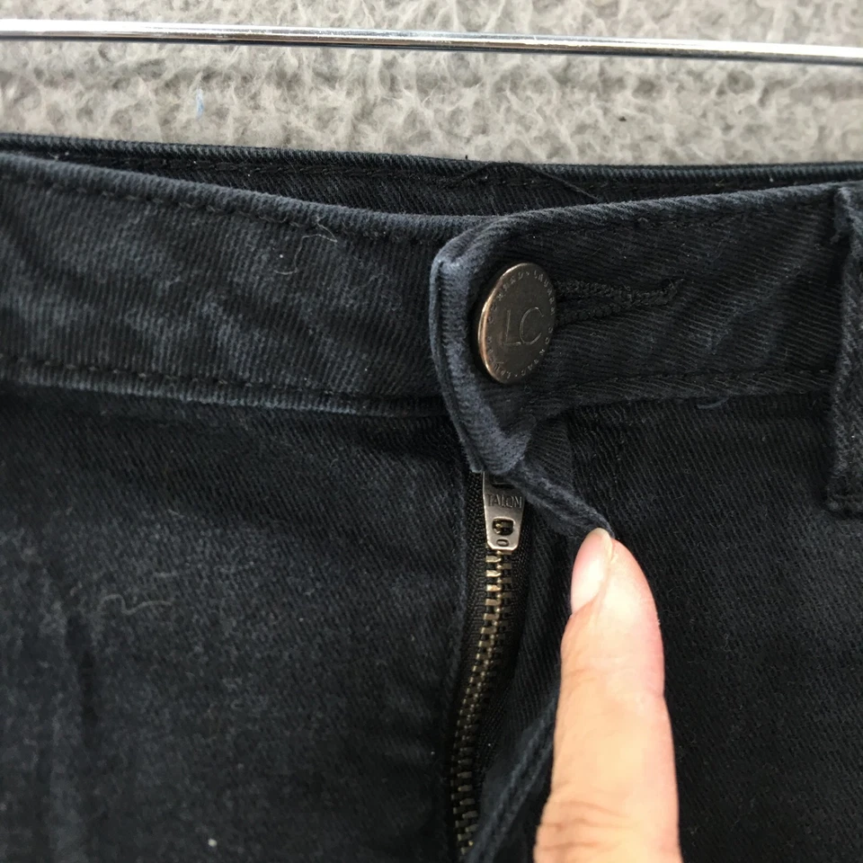 Lauren Conrad Cuffed Denim Shorts Womens 4 Black Cotton Blend Mid Rise Zip Fly - Image 3 of 4