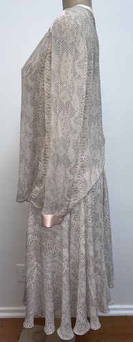 Ann Taylor animal print skirt set sheer satin trim size M classy and chic - Picture 5 of 13