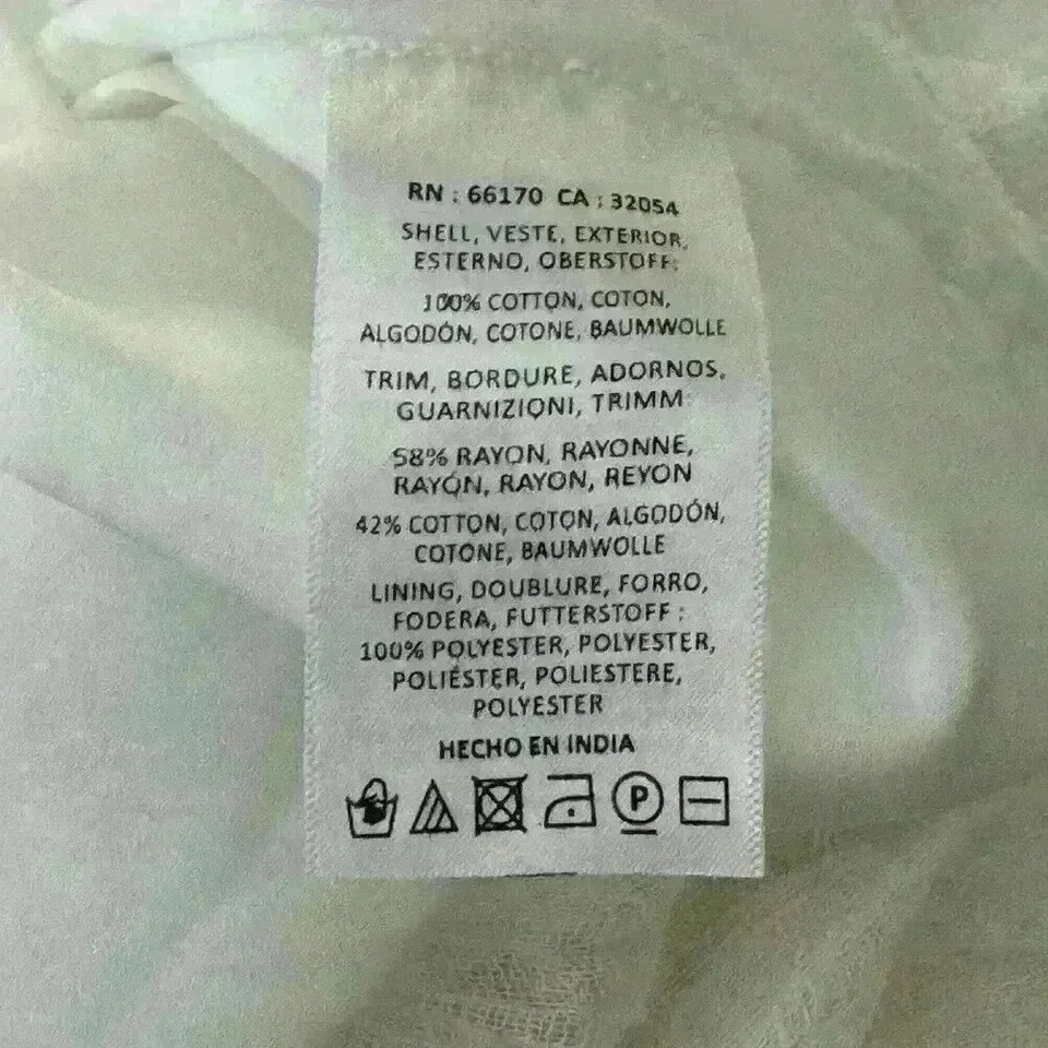 Anthropologie leifsdottir белый марлевый хлопок платье средний классный асимметричный midi - Изображение 4 из 4