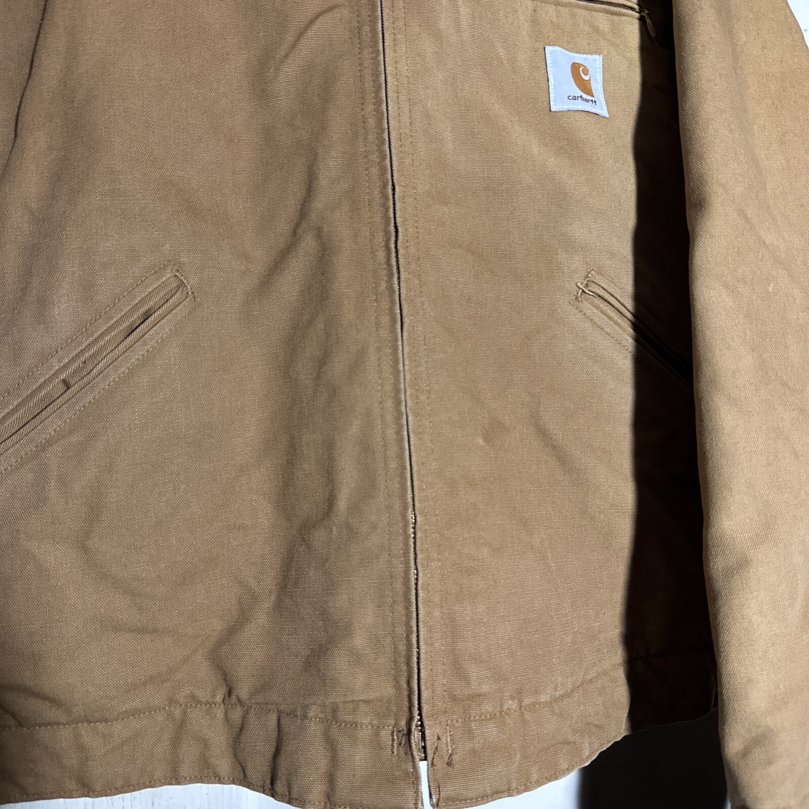 Vintage Carhartt Jacket Men’s Size 40 6QLJ Detroit Canvas Red Quilt Lined USA image 5