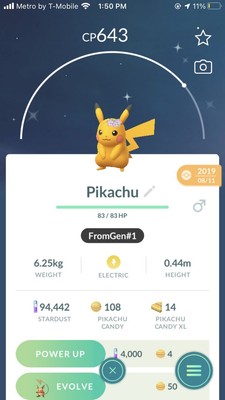 Shiny Flower Crown Pikachu- Pokémon Go 