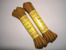 2 PRS 75CM CATERPILLAR YELLOW/BROWN BOOT LACES 4-5 EYELETS