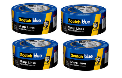 ScotchBlue Sharp Lines 1.88'' x 60 yds. Medium Painter Tape Blue 2093 4 Roll