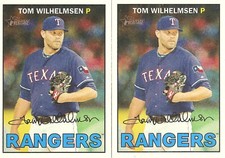 2 CARD 2016 TOPPS HERITAGE TOM WILHELMSEN BASEBALL CARD LOT #375