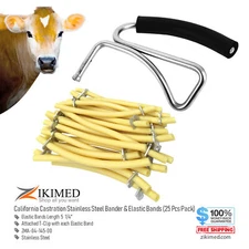 California Bloodless Castration Stainless Steel Bander & Bands (25 pk) Kit