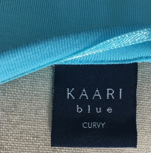 NWT $80 Turbo Turq Abstract Florals Top Kaari Blue Curvy Plus 2X - Picture 5 of 8