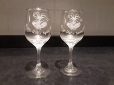 Para irlandzkich kieliszków do wina Eamon ręcznie krojonych Rubin Ślub Rocznica.