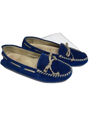 Vera Wang Women's Blue Suede Slip On Casual Moccasin Boat