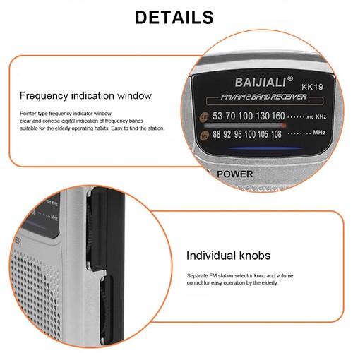 Pocket Pointer Radio LCD Display Outdoor Radio Built-in Speaker Battery Operated - Picture 15 of 22