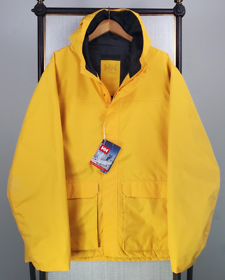HELLY HANSEN New $200 Sz 2XL Mens Waterproof Jacket HellyTech Shell Yellow Rain