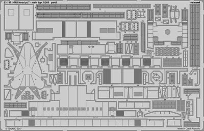 Eduard 1/200 Photoetched HMS Hood pt. 7 main top for Trumpeter kit - 53197 Eduard 1/200 Photoetched HMS Hood pt. 7 main top for Trumpeter kit - 53197