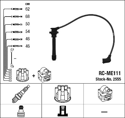 2555 NGK Ignition Cable Kit for MITSUBISHI