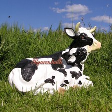 Kuh Kalb Gartenfigur Dekofigur Tierfigur Figur Statue Bauernhof Tierfigur Garten