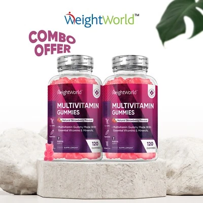 WEIGHTWORLD Multivitamin & Mineral - 240 Gummies for adults - Vitamin A, B, C, D, E - Zinc