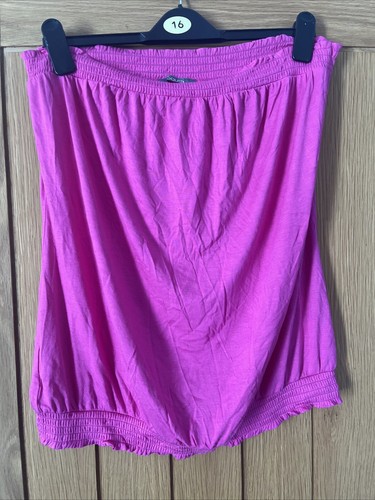South Pink Bubble Hem Boob Tube Size 20