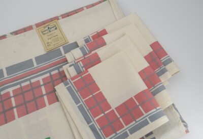 Vintage Leacock 5 Pcs. Bridge Set - Gingham! - NOS
