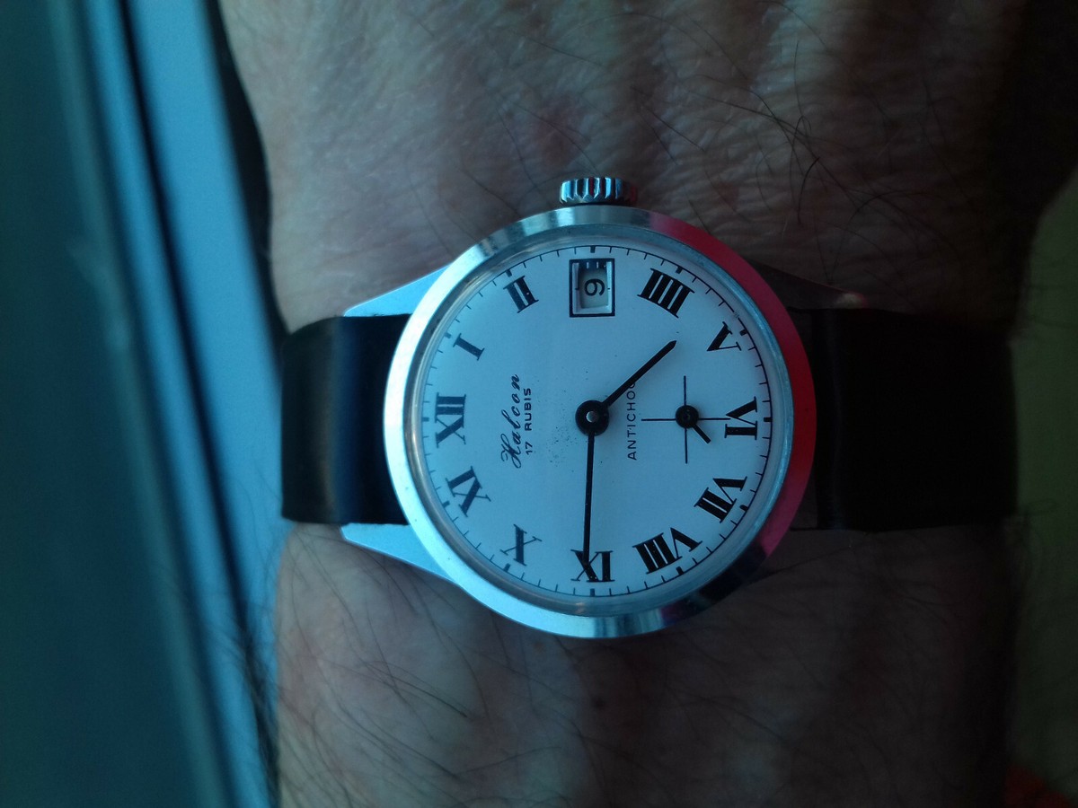 Montre Vintage Suisse Halcon 'Egg' Des Années 60 - Mécanique Manuelle, Unisexe, Neuf Avec Étiquettes
