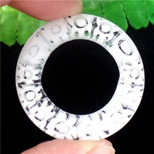 37x5mm White Millefiori Glass Donuts Round Pendant Bead AD64789