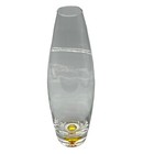 Vase Hand Blown Art Glass 10” Heavy Bottom Golden Yellow Bubble Pontil Scar