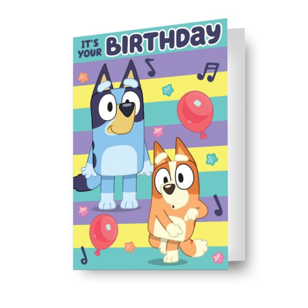BLUEY 3D-EFFECT BIRTHDAY LENTICULAR CARD, ENVELOPE INCLUDED, BLUEY AND BINGO