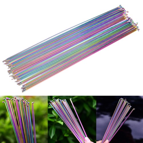 Ultralight J-Bend Colorful Stainless Bicycle Bike Spokes w/ Brass nipples New - Picture 11 of 19